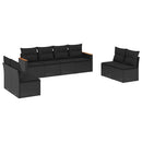 sofasæt til haven 8 dele med hynder polyrattan sort
