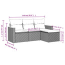 sofasæt til haven 4 dele med hynder polyrattan beige