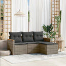 sofasæt til haven 4 dele med hynder polyrattan grå