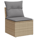 havesofasæt 5 dele med hynder polyrattan beige