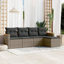 sofasæt 5 dele med hynder polyrattan grå