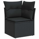 sofasæt til haven 4 dele med hynder polyrattan sort