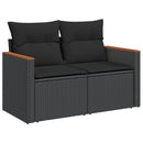 sofasæt til haven 5 dele med hynder polyrattan sort