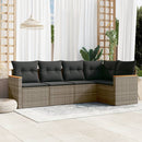 sofasæt 5 dele med hynder polyrattan grå
