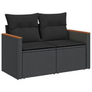 sofasæt til haven 5 dele med hynder polyrattan sort