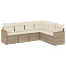sofasæt til haven 6 dele med hynder polyrattan beige