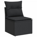 sofasæt til haven 7 dele med hynder polyrattan sort
