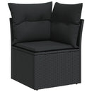 sofasæt til haven 7 dele med hynder polyrattan sort