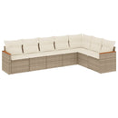 sofasæt til haven 7 dele med hynder polyrattan beige