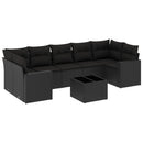 sofasæt til haven 8 dele med hynder polyrattan sort