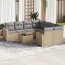 sofasæt til haven 9 dele med hynder polyrattan beige