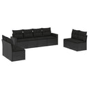 sofasæt til haven 8 dele med hynder polyrattan sort