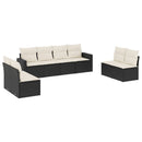 sofasæt til haven 8 dele med hynder polyrattan sort