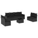 sofasæt til haven 9 dele med hynder polyrattan sort