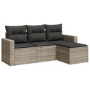 sofasæt til haven 4 dele med hynder polyrattan lysegrå