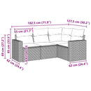 sofasæt til haven 4 dele med hynder polyrattan sort