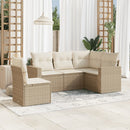 sofasæt til haven 5 dele med hynder polyrattan beige