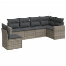 sofasæt til haven 6 dele med hynder polyrattan grå