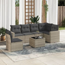 sofasæt til haven 7 dele med hynder polyrattan lysegrå