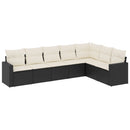 sofasæt til haven 7 dele med hynder polyrattan sort