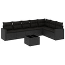 sofasæt til haven 8 dele med hynder polyrattan sort