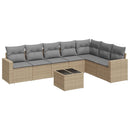 sofasæt til haven 8 dele med hynder polyrattan beige
