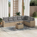sofasæt til haven 8 dele med hynder polyrattan beige