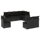 sofasæt til haven 8 dele med hynder polyrattan sort