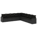 sofasæt til haven 9 dele med hynder polyrattan sort