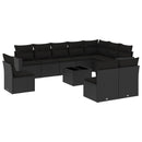 sofasæt til haven 11 dele med hynder polyrattan sort