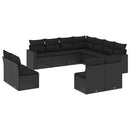 sofasæt til haven 11 dele med hynder polyrattan sort
