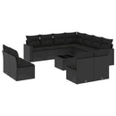sofasæt til haven 12 dele med hynder polyrattan sort