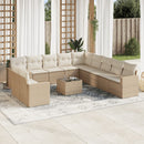 sofasæt til haven 12 dele med hynder polyrattan beige