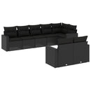 sofasæt til haven 8 dele med hynder polyrattan sort