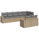 sofasæt til haven 8 dele med hynder polyrattan beige