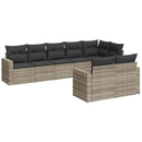 sofasæt til haven 8 dele med hynder polyrattan lysegrå