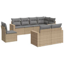 sofasæt til haven 8 dele med hynder polyrattan beige