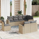 sofasæt til haven 8 dele med hynder polyrattan beige