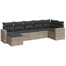 sofasæt til haven 7 dele med hynder polyrattan lysegrå
