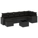 sofasæt til haven 8 dele med hynder polyrattan sort