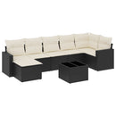 sofasæt til haven 8 dele med hynder polyrattan sort