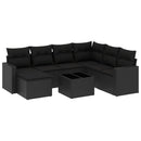 sofasæt til haven 8 dele med hynder polyrattan sort