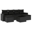 sofasæt til haven 7 dele med hynder polyrattan sort