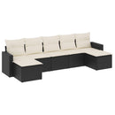 sofasæt til haven 7 dele med hynder polyrattan sort
