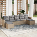 sofasæt til haven 7 dele med hynder polyrattan beige