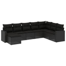 sofasæt til haven 8 dele med hynder polyrattan sort