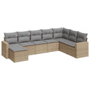 sofasæt til haven 8 dele med hynder polyrattan beige