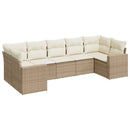 sofasæt til haven 7 dele med hynder polyrattan beige