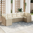 sofasæt til haven 7 dele med hynder polyrattan beige