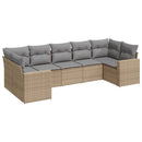 sofasæt til haven 7 dele med hynder polyrattan beige